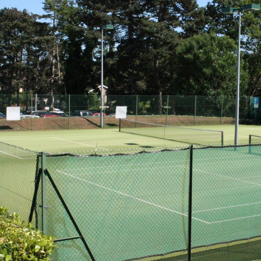 east angle of the first tennis courts