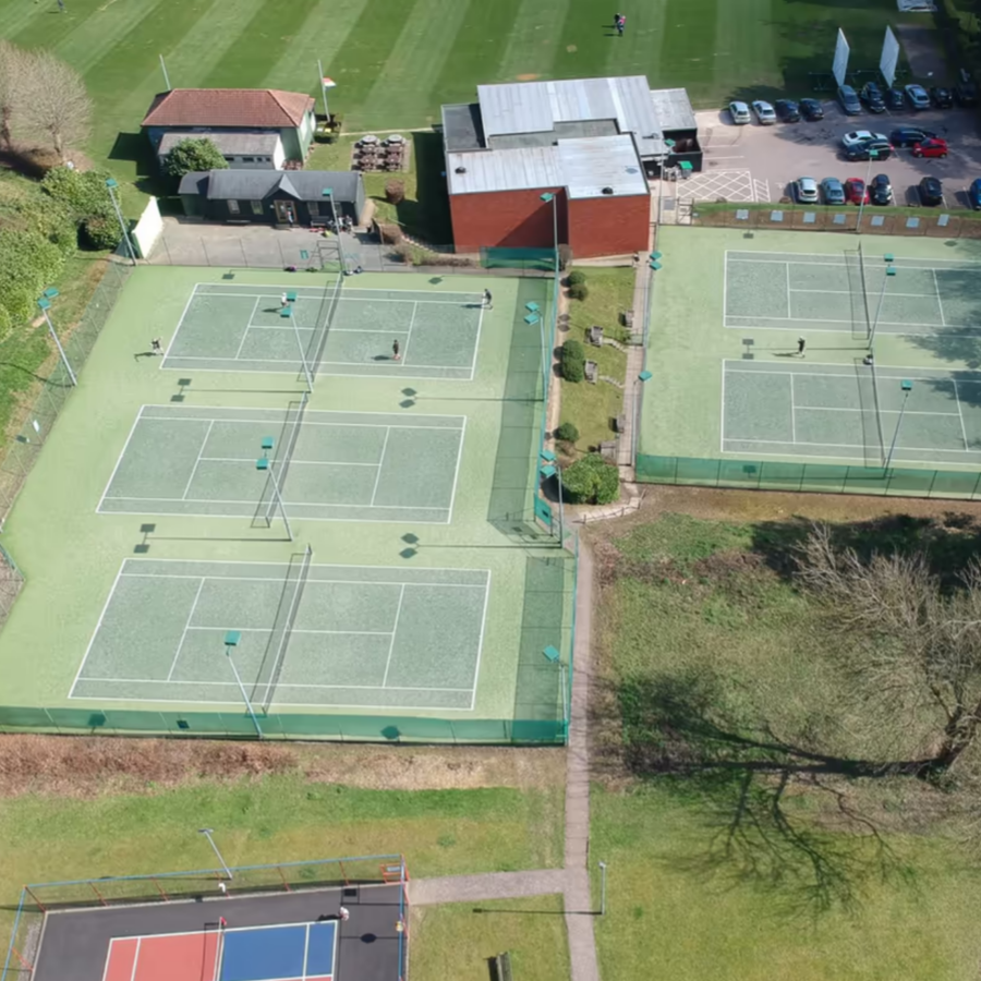 sky view of court for carousel